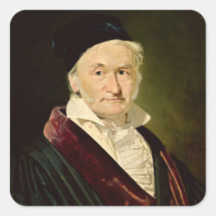 Portret van Carl Friedrich Gauss, 1840 Vierkante Sticker