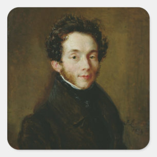 Portret van Carl Maria Friedrich Ernst von Vierkante Sticker
