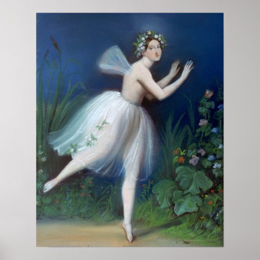 "Portret van Carlotta Grisi in Giselle" door Poster (Voorkant)