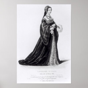 Portret van Catherine gegraveerd door Hargrave Poster