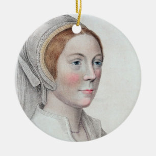 Portret van Catherine Howard (1520-42) gegraveerd  Keramisch Ornament