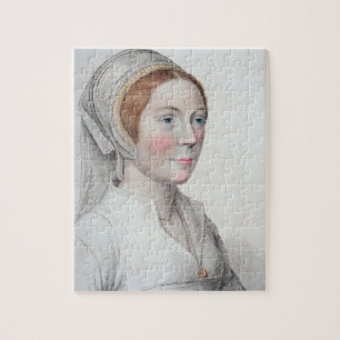 Portret van Catherine Howard (1520-42) gegraveerd Legpuzzel