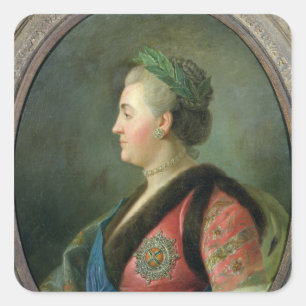 Portret van Catherine II van Rusland Vierkante Sticker