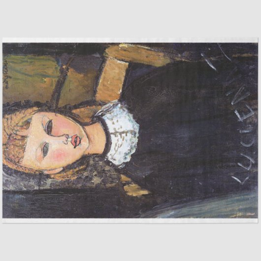 Portret van Ceroni, Modigliani Tissuepapier (Voorkant)