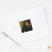 Portret van Charles Baudelaire 1844 Vierkante Sticker (Envelop)