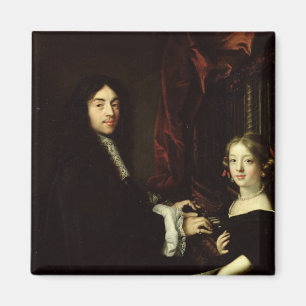 Portret van Charles Couperin en de dochter van de  Magneet