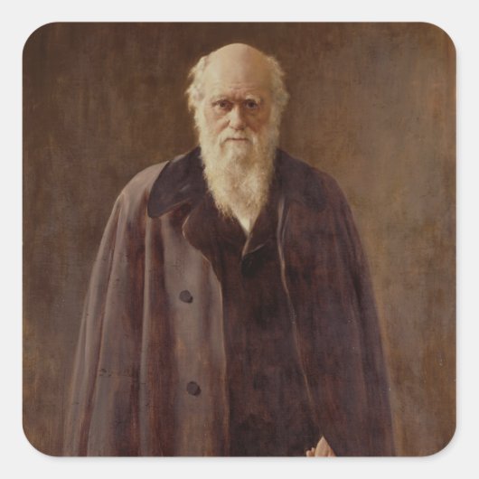 Portret van Charles Darwin 1883 Vierkante Sticker (Voorkant)