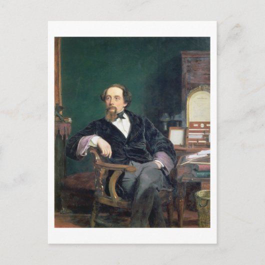Portret van Charles Dickens (olie op canvas) Briefkaart (Voorkant)
