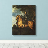 Portret van Charles I c.1637-38 Canvas Afdruk (Insitu (Houten vloer))