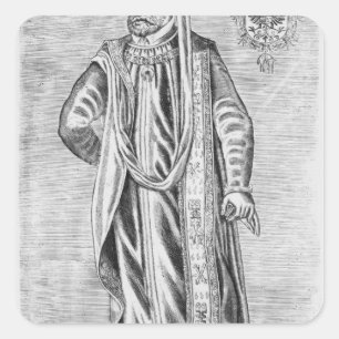 Portret van Charles V, Heilige Romeinse keizer Vierkante Sticker