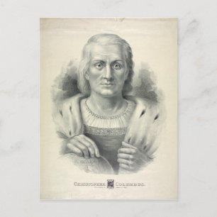 portret van Christoffel Columbus Briefkaart