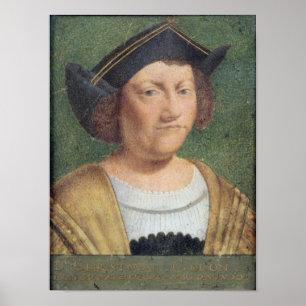 Portret van Christoffel Columbus Poster