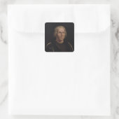 Portret van Christopher Columbus Vierkante Sticker (Tas)