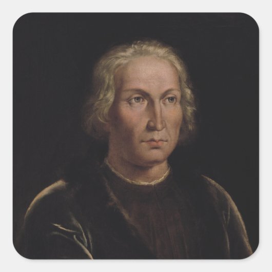 Portret van Christopher Columbus Vierkante Sticker (Voorkant)