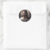 Portret van Christus Ronde Sticker (Tas)
