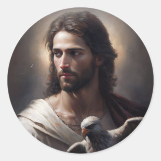 Portret van Christus Ronde Sticker
