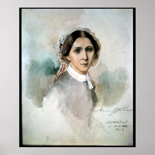 Portret van Clara Schumann 1853 Poster (Voorkant)