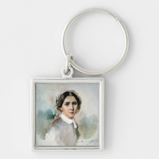 Portret van Clara Schumann 1853 Sleutelhanger (Voorkant)