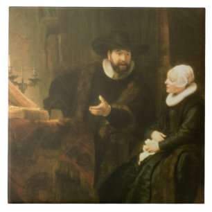 Portret van Cornelius Anslo en zijn vrouw, 1641 (o Tegeltje