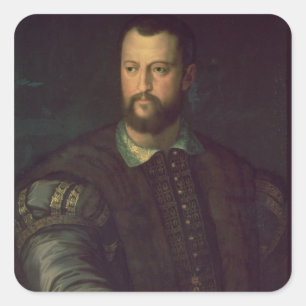 Portret van Cosimo I de' Medici 1559 Vierkante Sticker