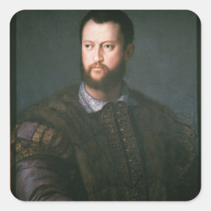 Portret van Cosimo I de'Medici, 16e eeuw Vierkante Sticker