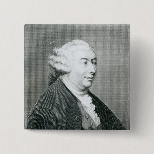 Portret van David Hume Vierkante Button 5,1 Cm