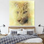 Portret van de Afrikaanse Waterverf van het wild i Canvas Afdruk (Insitu (Slaapkamer))