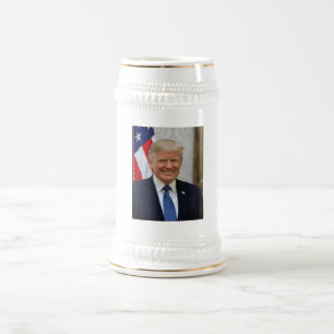 Portret van de Amerikaanse president Donald Trump Bierpul