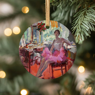 Portret van de Ballerina Vera Trefilova   Korovin Keramisch Ornament