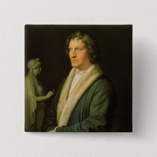 Portret van de beeldhouwer Bertel Thorvaldsen Vierkante Button 5,1 Cm