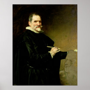 Portret van de beeldhouwer Juan Martinez Poster