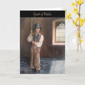 'Portret van de Bell Ringer in de Welsh Chapel' Kaart (Gele Bloem)