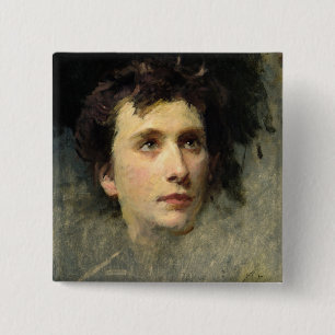 Portret van de componist Pyotr Ilyich Vierkante Button 5,1 Cm