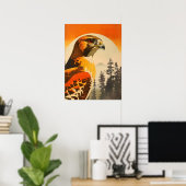  portret van de Cooper's Hawk Poster (Thuiskantoor)