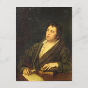 Portret van de dichter Ivan A. Krylov, 1812 Briefkaart