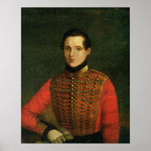 Portret van de dichter Michail Lermontov Poster