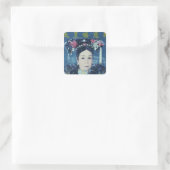 Portret van de Empress Dowager Cixi Vierkante Sticker (Tas)