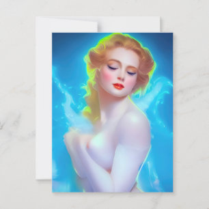 Portret van de etherische godin – surrealistische briefkaart