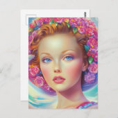 Portret van de etherische kroon briefkaart (Voorkant / Achterkant)