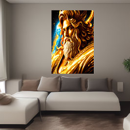 Portret van de Griekse god Zeus | AI Art. Poster
