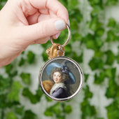 Portret van de Heerlijke Franse Dame Sleutelhanger (Hand)