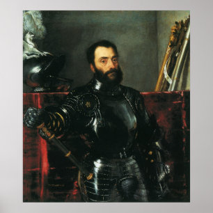 Portret van de hertog van Urbino door Titiaan Poster