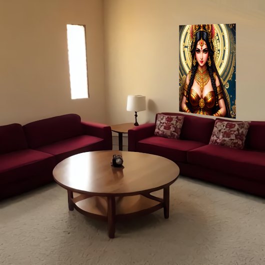 Portret van de Hindu Goddess Lakshmi | AI Art. Poster