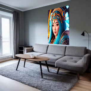 Portret van de Inuit Goddess Pinga   AI Art. Poster