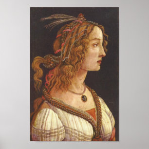 Portret van de jonge Simonetta Vespucci Poster
