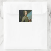 Portret van de Jonge Voltaire Vierkante Sticker (Tas)