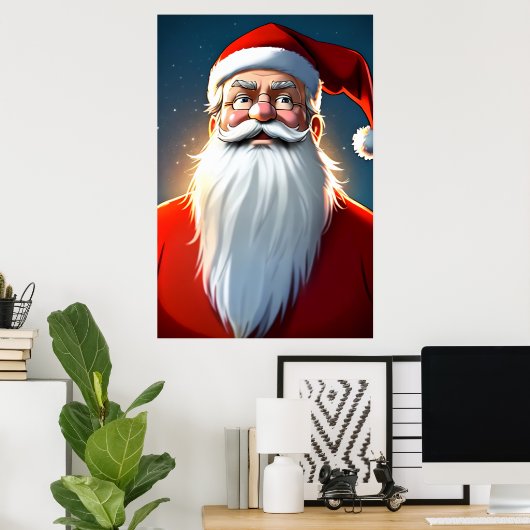Portret van de Kerstman | AI Art Poster (Thuiskantoor)
