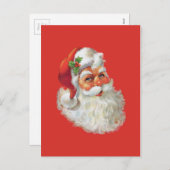  portret van de kerstman feestdagenkaart (Voorkant / Achterkant)