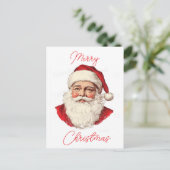 Portret van de Kerstman Feestdagenkaart (Staand voorkant)