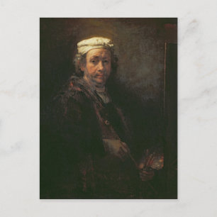 Portret van de kunstenaar op zijn Easel, 1660 Briefkaart